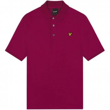 Lyle and Scott Mens Plain Polo Shirt - Rich Burgundy - Size Large, Cotton, Brand Chest Logo