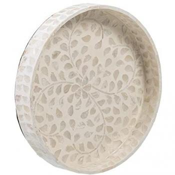 Bandeja de Aperitivos Beige Nácar 35 x 35 x 5 cm Madera MDF