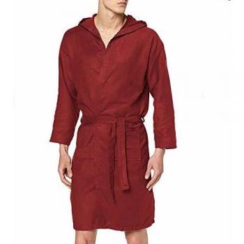 PETTI Artigiani Italiani Albornoz de Microfibra para Hombre y Mujer con Capucha, 100% Made in Italy, BURDEOS, XL