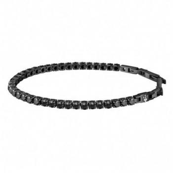 Pulsera de acero para hombre Maserati Jewels con circonitas y acabado IP negro - JM222AVC02