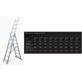 Escalera de aluminio Bayersystem 3x14 peldaños