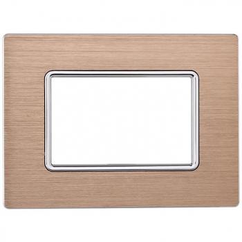 Placa de Aluminio Solar 3P Color Oro Compatible con BTicino Matix