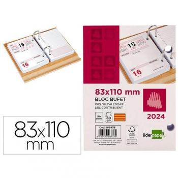 Bloc bufete liderpapel 2024 80x110 mm papel 60 gr texto en catalan