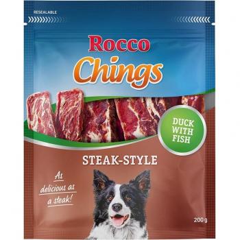 Rocco Chings Steak Style Snacks para Perros - Pato 200 g