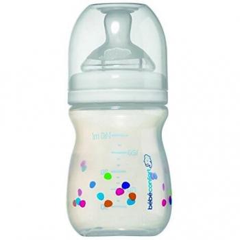 bebe confort, Set de regalo para la alimentación del recién nacido, 1 botella de 140 ml, 240 ml 1 botella, 1 babero, 1 succhietta, blanco