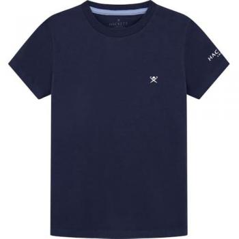 Camiseta Básica de Algodón para Niño con Logotipo Pequeño, Cuello Caja, Manga Corta - Hackett London