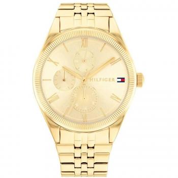 Reloj Mujer Tommy Hilfiger 1782592 (Ø 38 mm) - Reloj analógico, caja de acero inoxidable, correa de piel, resistencia al agua hasta 30 metros, esfera blanca con detalles dorados,