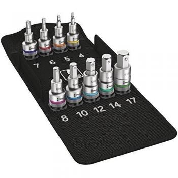 Wera 05004201001 Juego de Vasos de Punta con Arrastre, Función Sujeta-Tornillos con 9 Piezas, 1/2