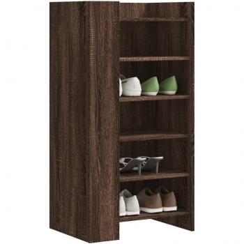 Zapatero de madera de ingeniería marrón roble 52x37,5x100 cm