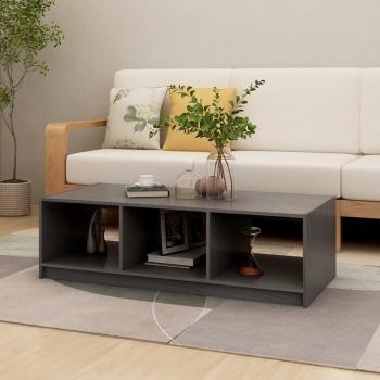 Mesa baja de centro gris 110x50x34 cm de madera maciza de pino