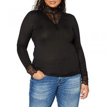 JDY JDYRINE L/S High Neck Top JRS Noos Camiseta, Black, Large para Mujer