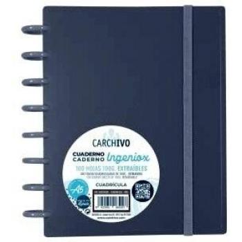 CUADERNO CON HOJAS EXTRAIBLES TAMAÑO A4 COLOR GRIS
