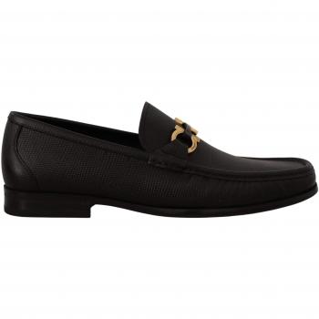 Salvatore Ferragamo Black Calf Leather Moccasins Loafers Shoes - EU40.5/US6.5, Size: 7 1/2 US