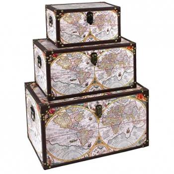 Baúles Grises Pack 3 Unidades - Muebles de Almacenamiento 34x36x60 cm
