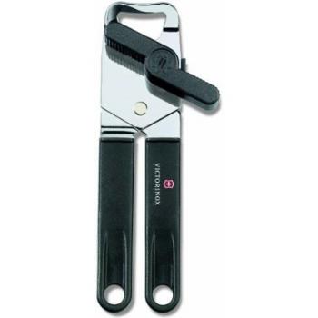 Abrelatas Universal Victorinox 2 en 1 con Abrebotellas, Acero Inoxidable, Diseño Ergonómico, Mango Robusto, Color Negro