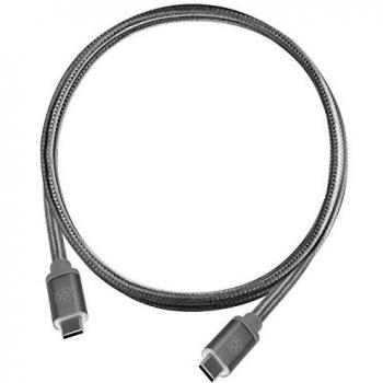 Cable USB-C a USB-C 3.1 Gen 2 Macho/Macho de Nylon Carbón 1m SilverStone CPU06C-1000