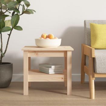 Mesa de centro de madera maciza de pino 45x45x40 cm en colores Natural, Blanco y Gris - Mesita de Salón o Comedor o Auxiliar Mesa de Café Meuble Salón