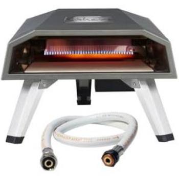 Horno de Pizza a Gas 4400W Ø 30cm SAHARA - Cocción Rápida 450°C, Encendido Piezoeléctrico, Garantía 5 Años