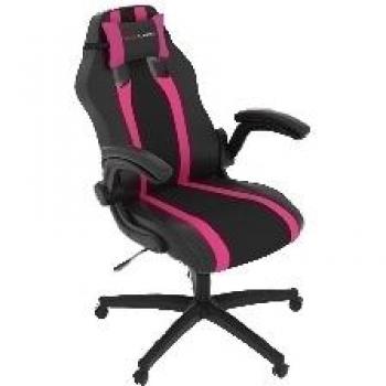 Silla de Juego Mars Gaming MGC2 con Asiento y Respaldo Acolchados, Color Negro y Rosa, Fabricada en Poliuretano