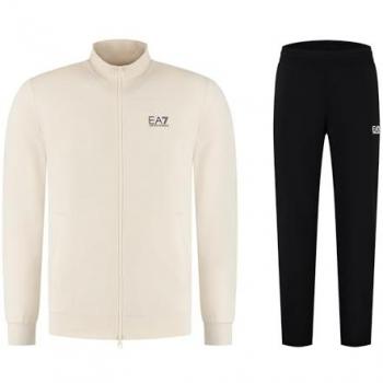Chándal EA7 Emporio Armani para hombre 8NPV61_PJVRZ, Regular fit, beige y negro, talla XS, estilo casual y deportivo, fabricado en algodón, ideal para multideporte, disponible en outlet