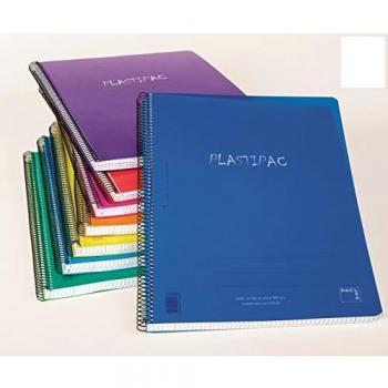 Cuaderno Plastipac A6 con Espiral, 80 Hojas de 90g, Cuadrícula 5x5, Tapa de Polipropileno - Paquete de 5