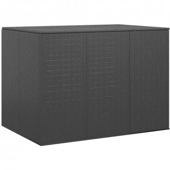 vidaXL Garden Cushion Box PE Rattan 145x100x103 cm Black