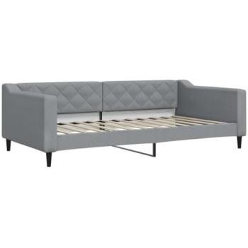 Sofá cama tela gris claro 100x200 cm