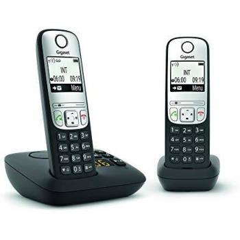 Teléfonos Inalámbricos DECT Gigaset A690A Duo en Color Negro