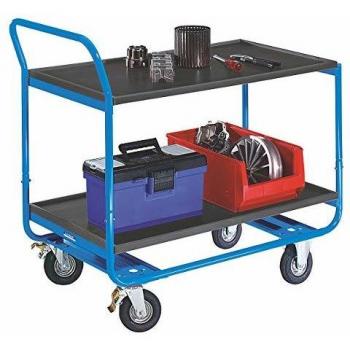 Mesa rodante EUROKRAFTPRO Eurokraft pro 985862, carga máx. 150 kg, 2 camas con borde redondeado, neumáticos