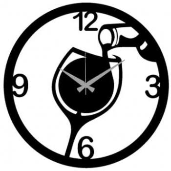 Reloj de Pared Epikasa Vino Negro Metal 40x0,15x40 cm