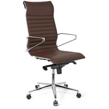 hjh OFFICE 720023 Silla de Oficina giratoria PARIBA I Cuero Marrón, Silla Escritorio con reposacabezas, Respaldo Alto ergonómica