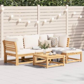 5-Piece Acacia Solid Wood Garden Lounge Set with Cushions