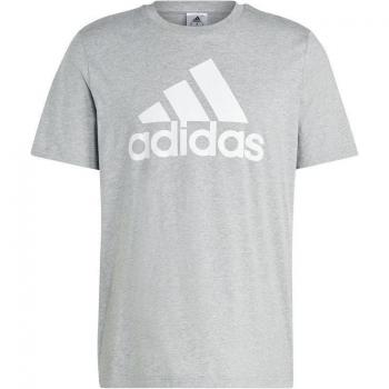 Camiseta Adidas Essentials Single Big Logo Hombre Gris