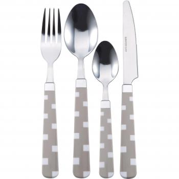 Renberg Squad Top Cubertería de 24 Piezas en Acero Inoxidable, Gris