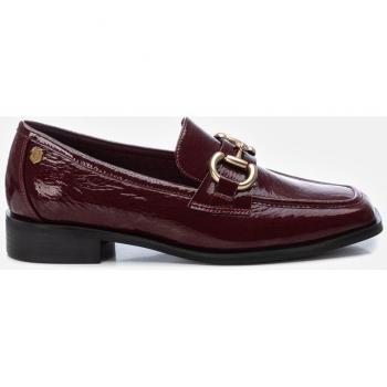Mocasines de piel color burdeos para mujer