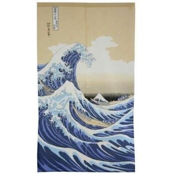 Made in Japan Noren Curtain Tapestry Ukiyoe Hokusai The Great Wave Kanagawa by Narumi