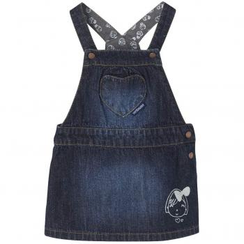 VERTBAUDET Vestido Peto de Denim para bebé niña Denim Natural 9M