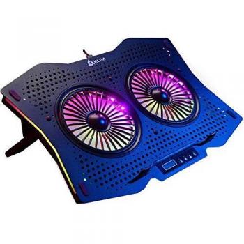 KLIM Halo + Base Refrigeradora Portatil RGB - 11 a 17 + Refrigerador Portátil Gaming con Ventilador USB + Estable y silenciosa + Compatible con Mac y PS4 PS5 + Nueva 2022