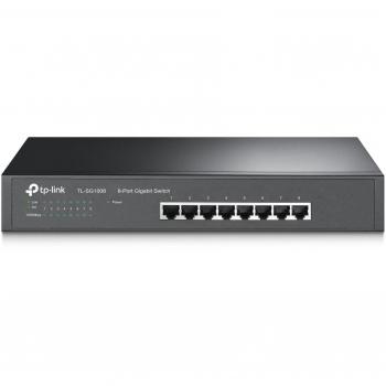 TP-LINK TL-SG1008 8-Port Unmanaged Gigabit Ethernet (10/100/1000) Network Switch Full Duplex Rack Mountable Steel Case Black