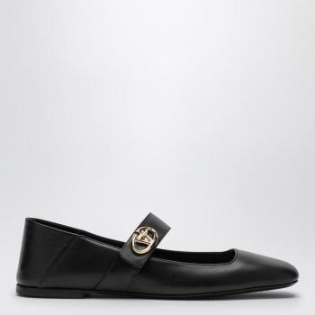 Valentino Garavani Women's Ballerina Mary-Jane Vlogo Locker Sandal in Black | Size 37.5 | 5W2S0JV2EEY