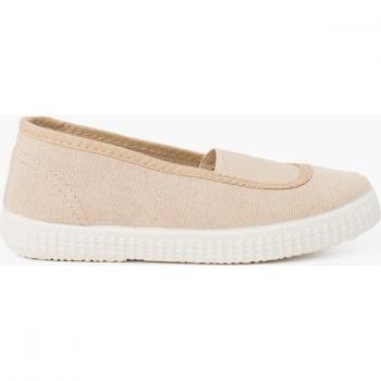 Zapatillas ecológicas de lona con elástico central para niña