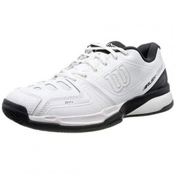 Wilson Rush Comp LTR CC, Zapatilla de Tenis, para Todo Tipo de Superficies, tenistas de Cualquier Nivel Unisex, Blanco/Gris, número 41 1/3 EU