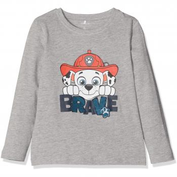NAME IT Nmmpawpatrol Albin Ls Top, Camisa Manga Larga Bebé-Niños, Gris