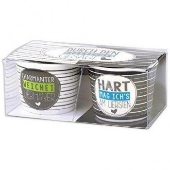 GRUSS & CO Eierbecher-Set Hart / Weichei