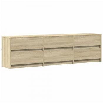 Mueble de TV LED madera de ingeniería roble Sonoma 180x34x50 cm, Soporte de TV, aparador de TV, Mueble HiFi, Banco de TV, Armario de TV