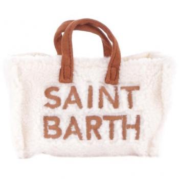 White Teddy Logo Mini Bag with Detachable Strap for Girls by MC2 Saint Barth