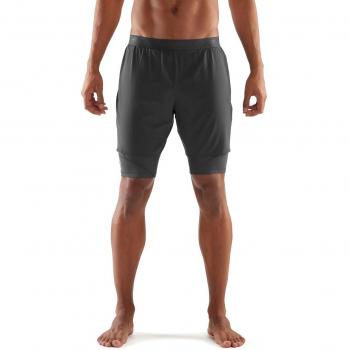 skin' S dnamic Short de running 2 en1 hombre, Hombre, Dnamic, Asfalto, FR : L