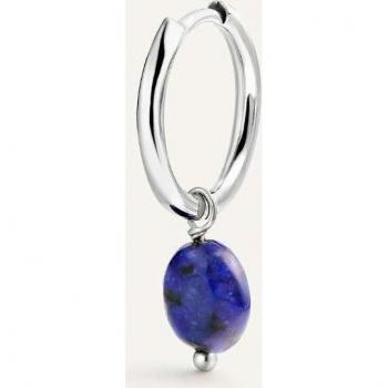 Pendiente Piercing Aro Baroque de Plata 925 con Lapislázuli