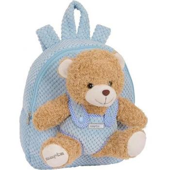 MOCHILA AZUL PREESCOLAR CON OSITO SAFTA