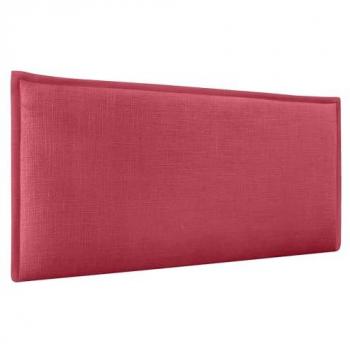 Cabecero de Lino Natural Liso con Ribete Tapizado Moderno (Rojo, 105cm)
